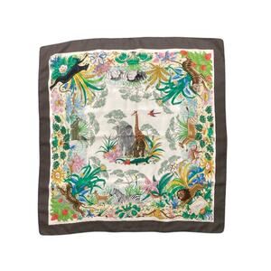 Gucci Scarf Women’s One Size 100% Silk Jungle Animals Motif Multicolor Gorgeous!